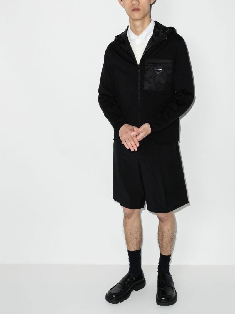 Logo Hooded Zip-up Cotton Jacket