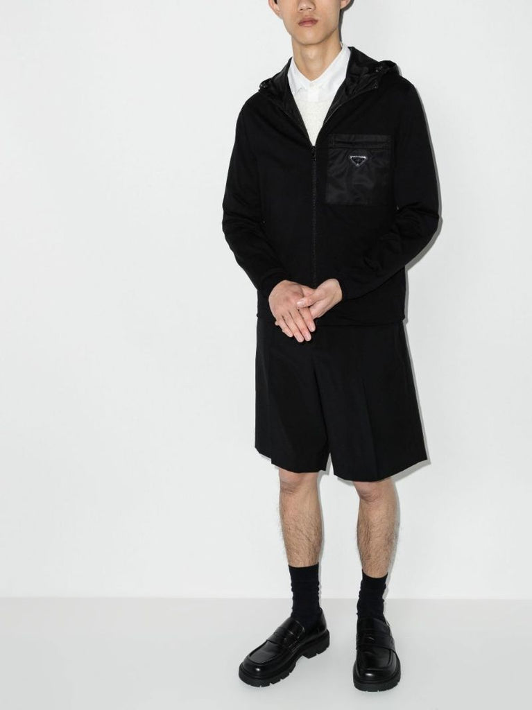 Logo Hooded Zip-up Cotton Jacket