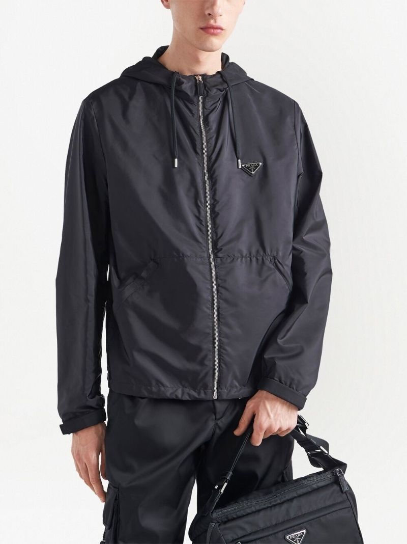Black Re-nylon Logo Jacket