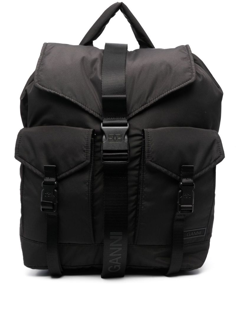 Black Tech Multi-pocket Backpack