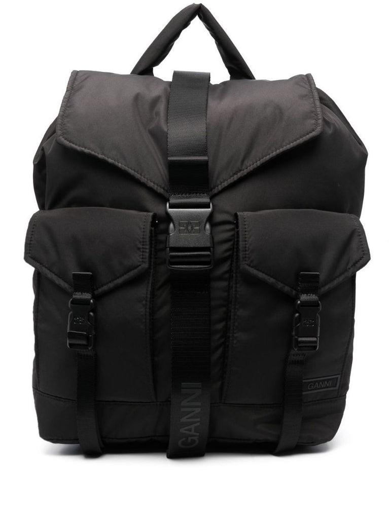 Black Tech Multi-pocket Backpack