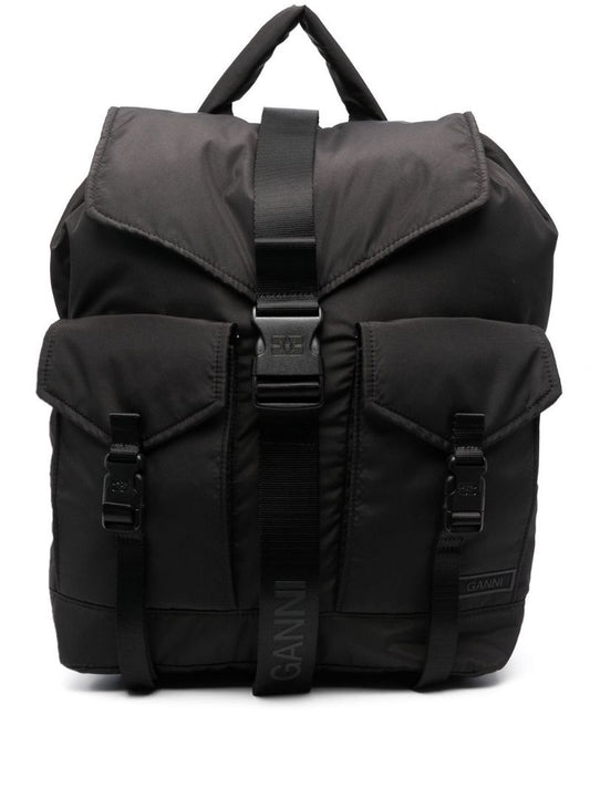 Black Tech Multi-pocket Backpack