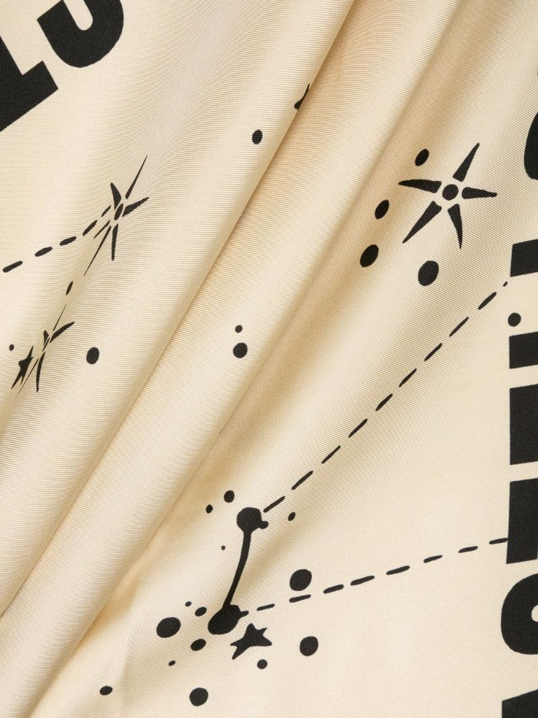 Neutral Castellologie Constellation Print Silk Scarf