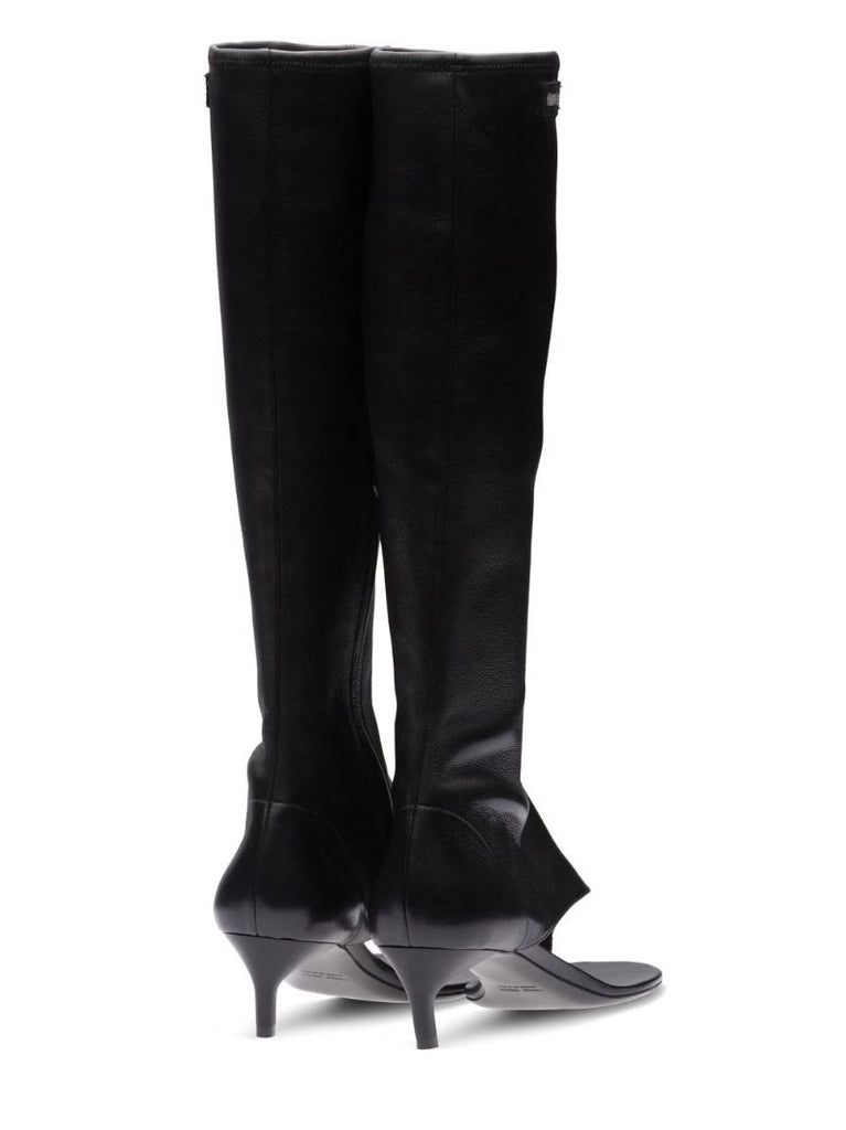 Black 45 Leather Thong Boots