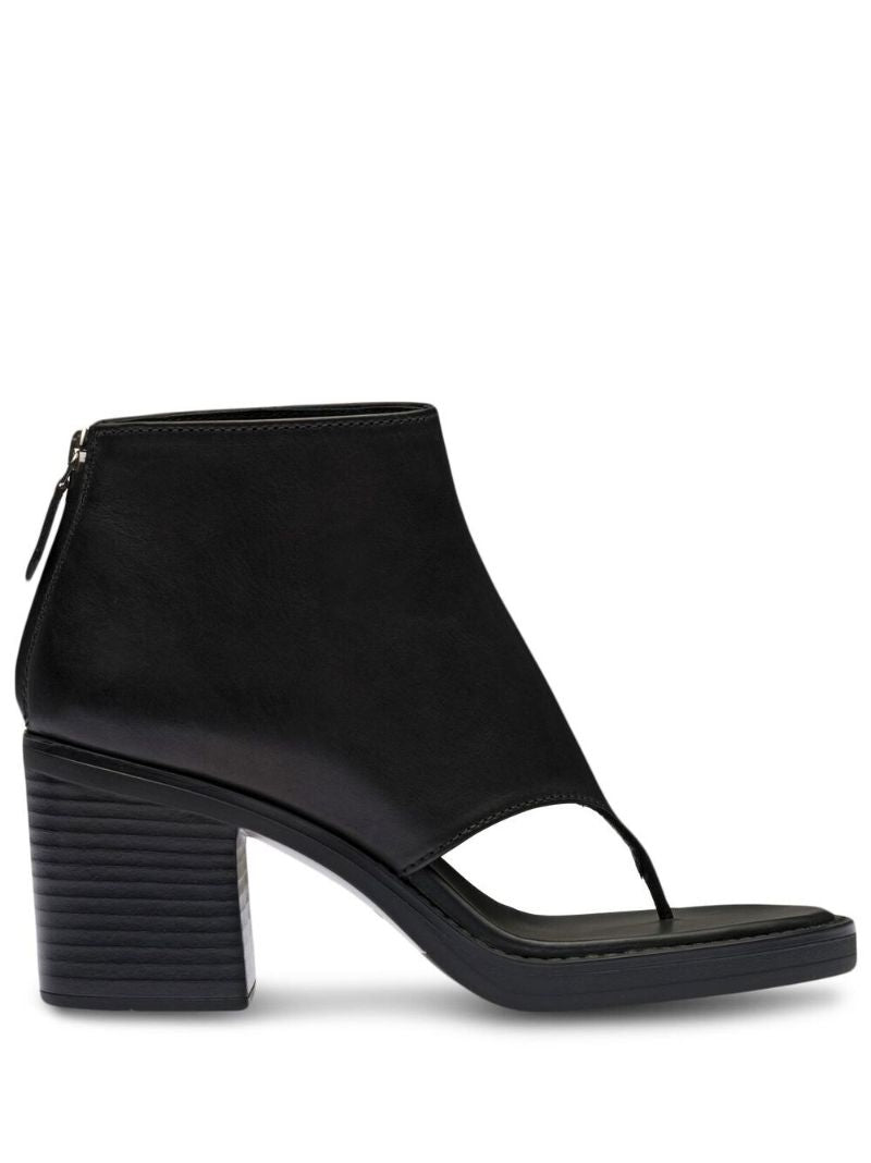 Black Thong 75 Leather Ankle Boots