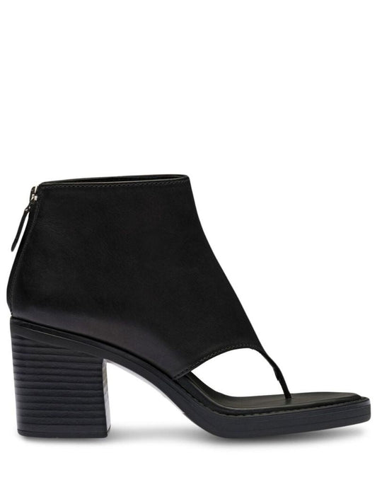 Black Thong 75 Leather Ankle Boots