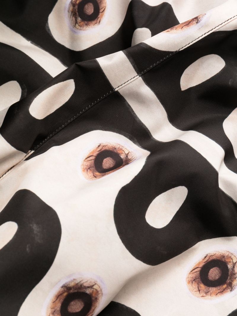 Black Graphic Print Swim Shorts