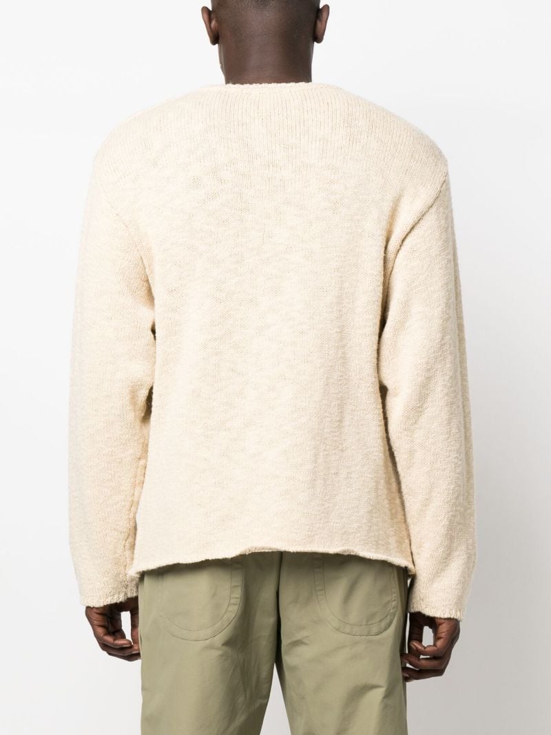 Neutral Crew Neck Cotton Sweater