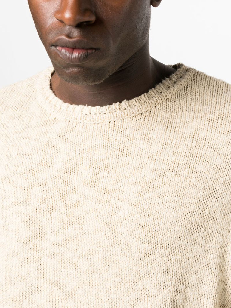 Neutral Crew Neck Cotton Sweater