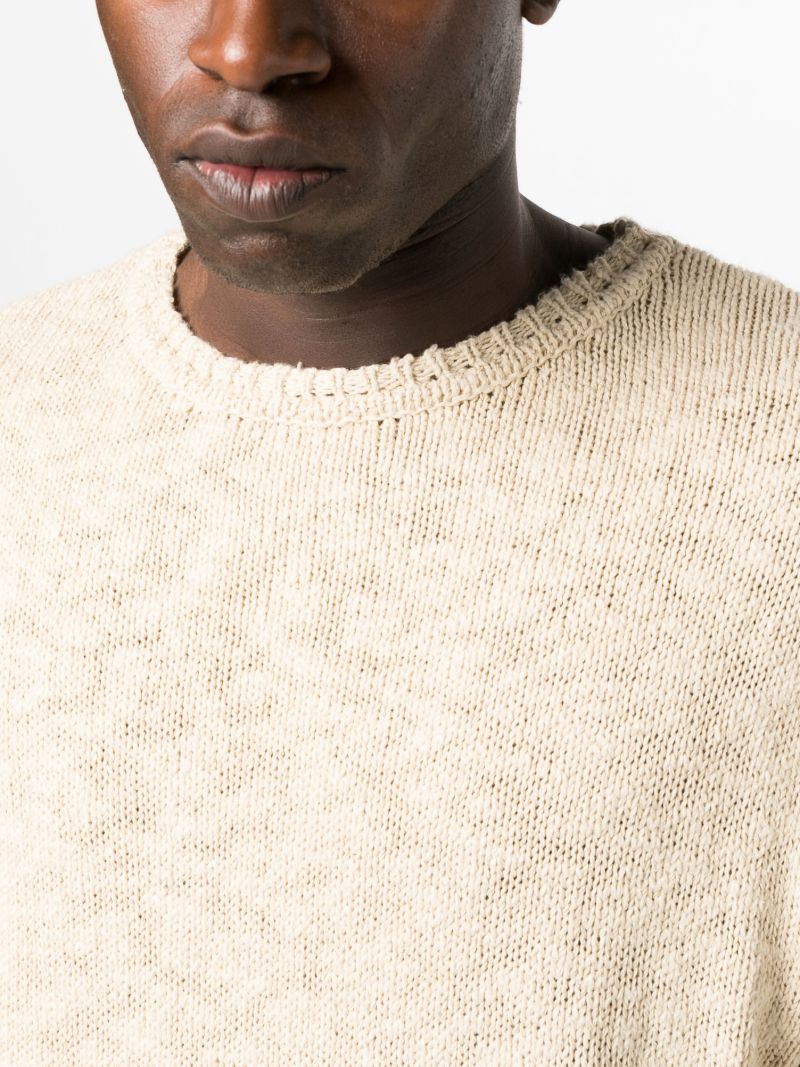 Neutral Crew Neck Cotton Sweater