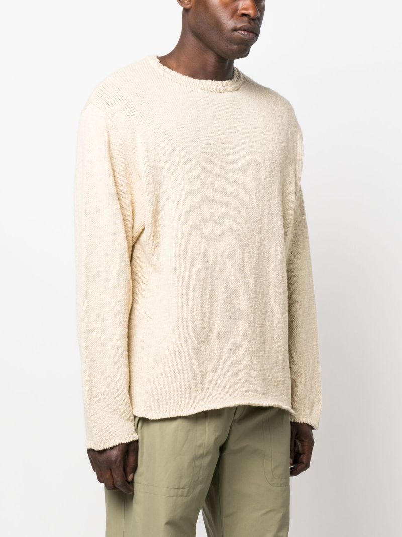 Neutral Crew Neck Cotton Sweater
