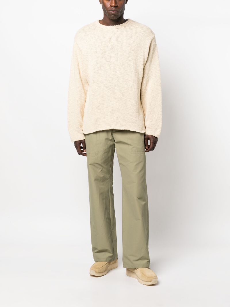 Neutral Crew Neck Cotton Sweater