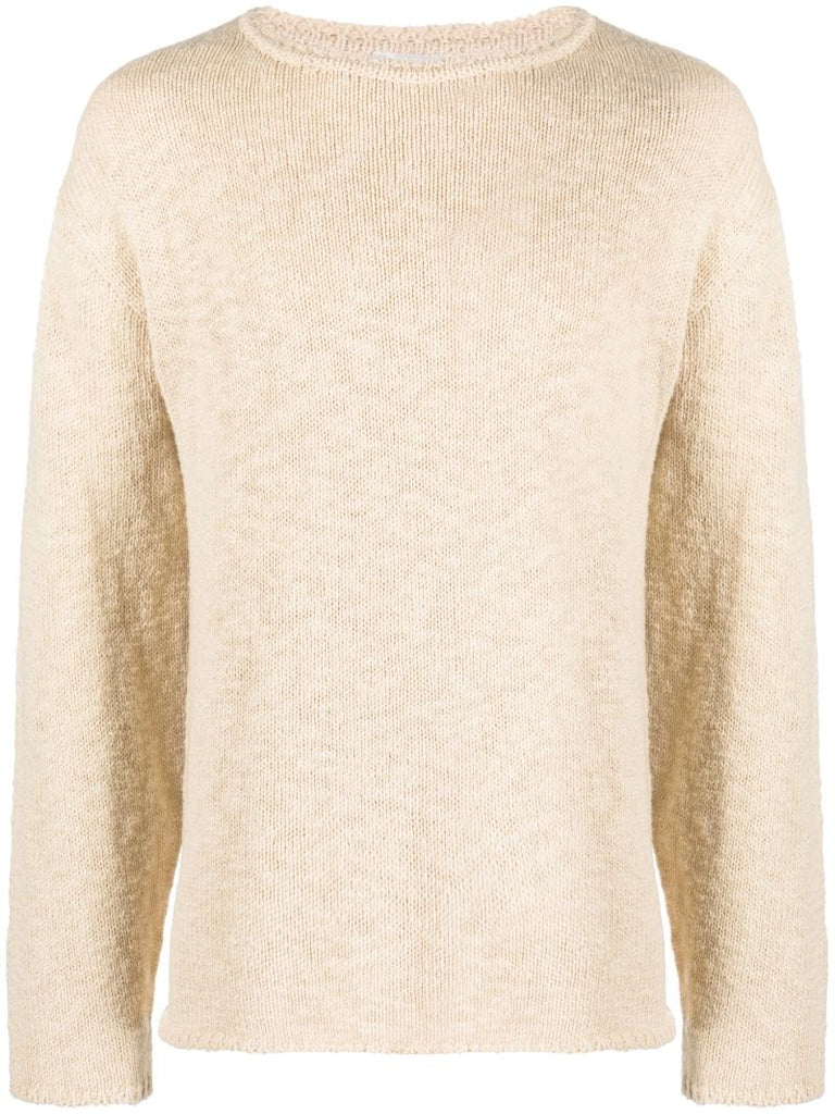 Neutral Crew Neck Cotton Sweater