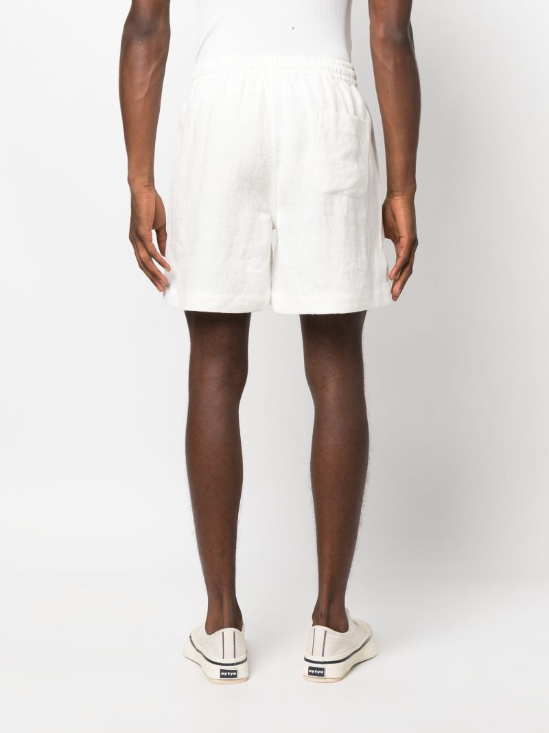 White Linen Drawstring Shorts