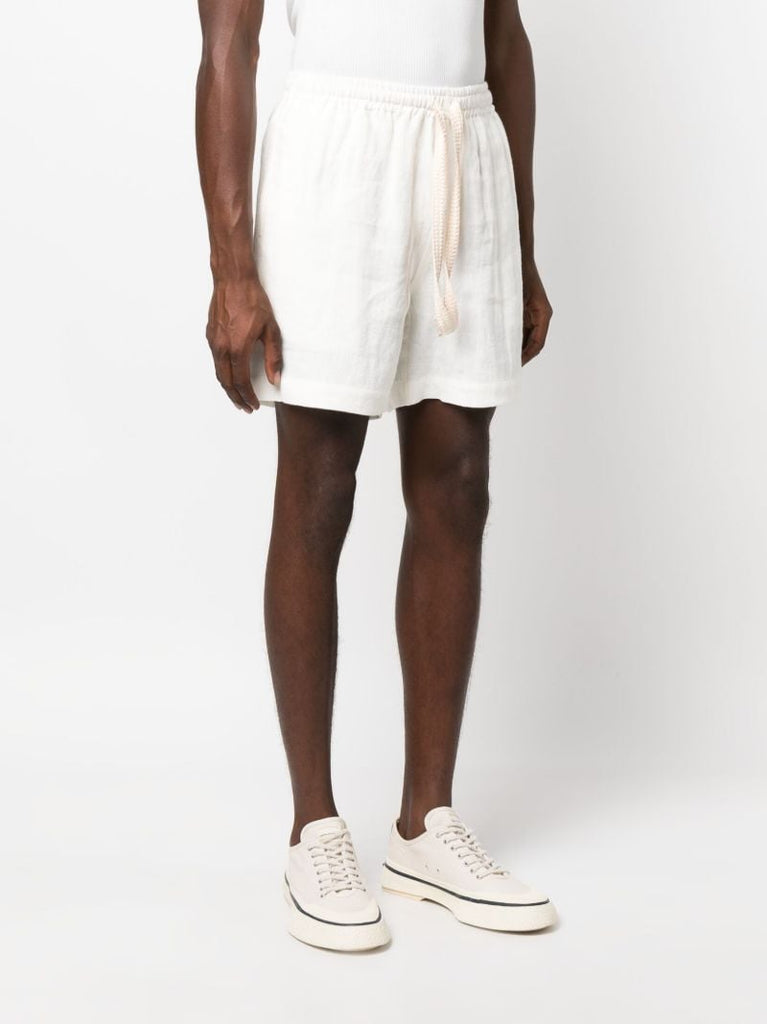 White Linen Drawstring Shorts