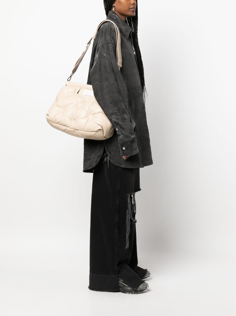 Brown Glam Slam Medium Quilted Shoulder Bag