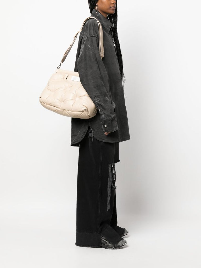 Brown Glam Slam Medium Quilted Shoulder Bag