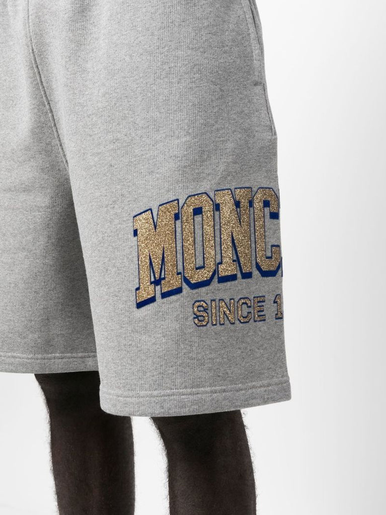 Grey Logo Print Shorts