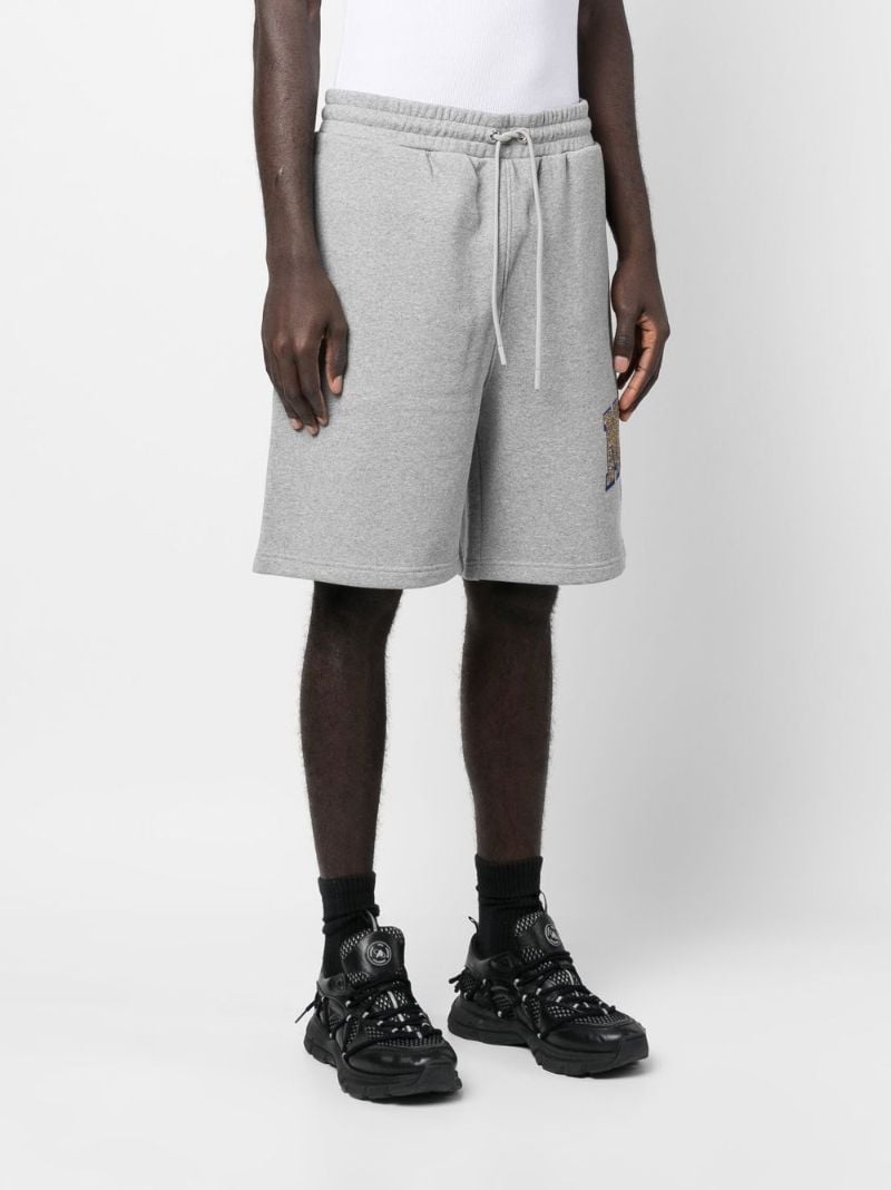 Grey Logo Print Shorts