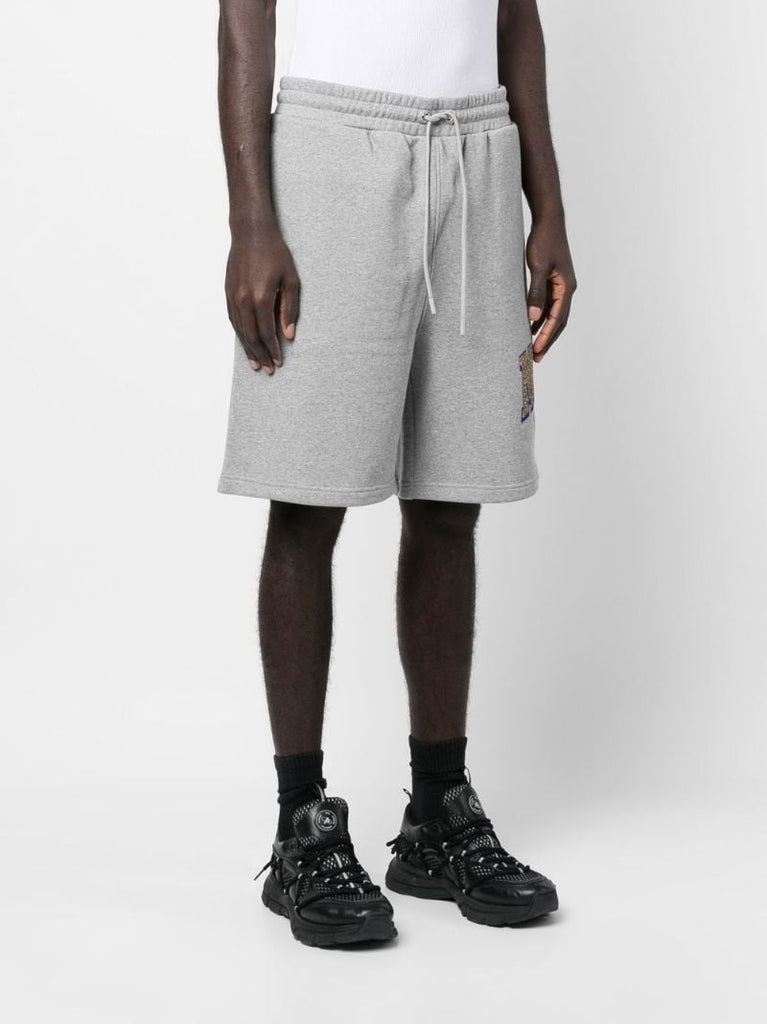 Grey Logo Print Shorts
