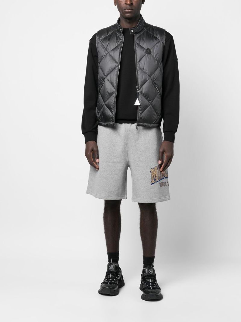 Grey Logo Print Shorts