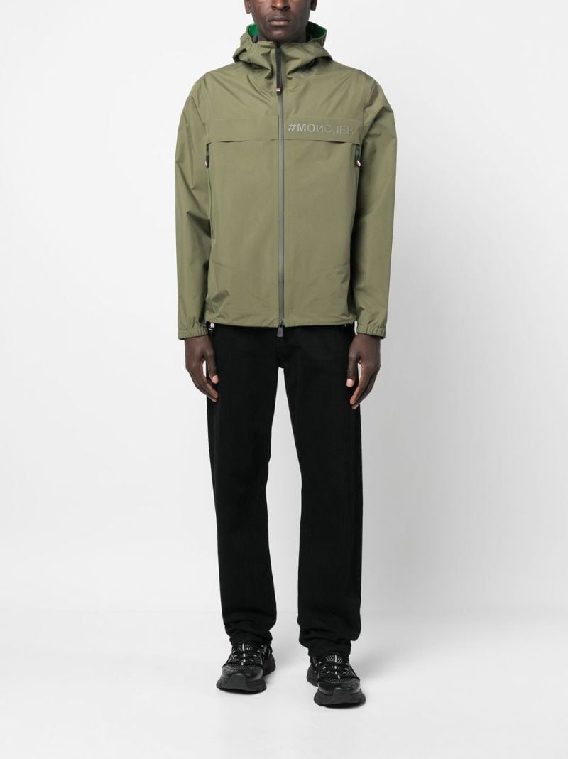 Green Shipton Logo Print Hooded Jacket