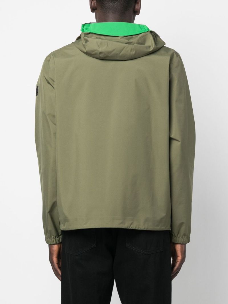 Green Shipton Logo Print Hooded Jacket