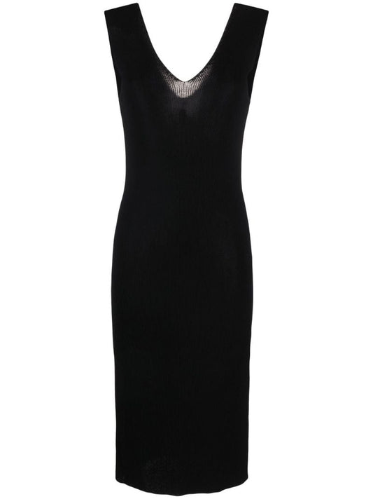 Black Knitted Midi Dress