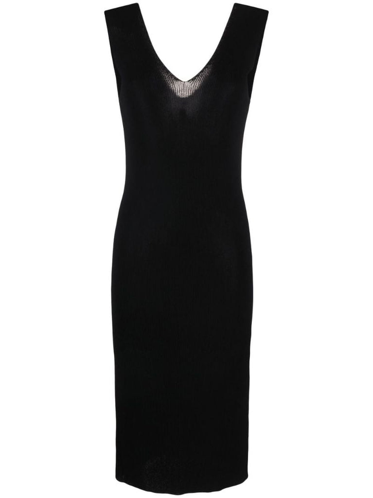 Black Knitted Midi Dress