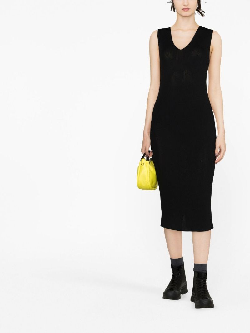 Black Knitted Midi Dress