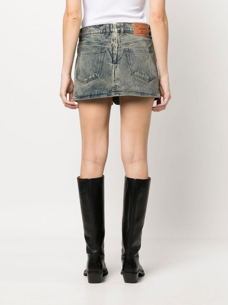 Neutral Tudor Denim Mini Skirt