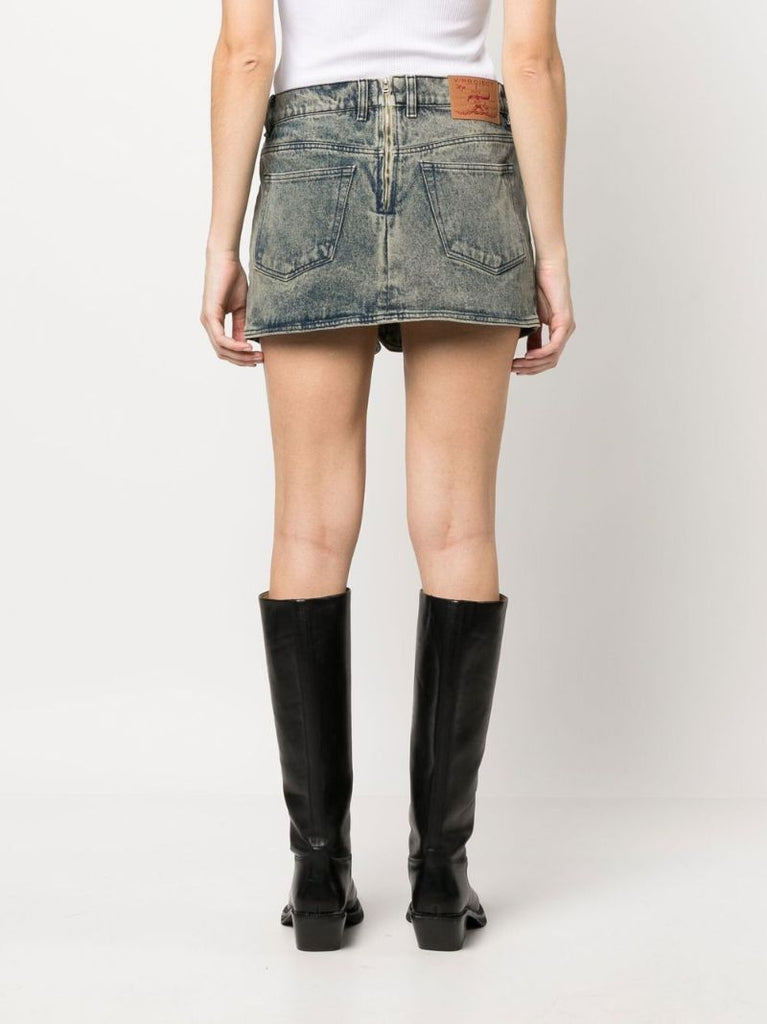 Neutral Tudor Denim Mini Skirt