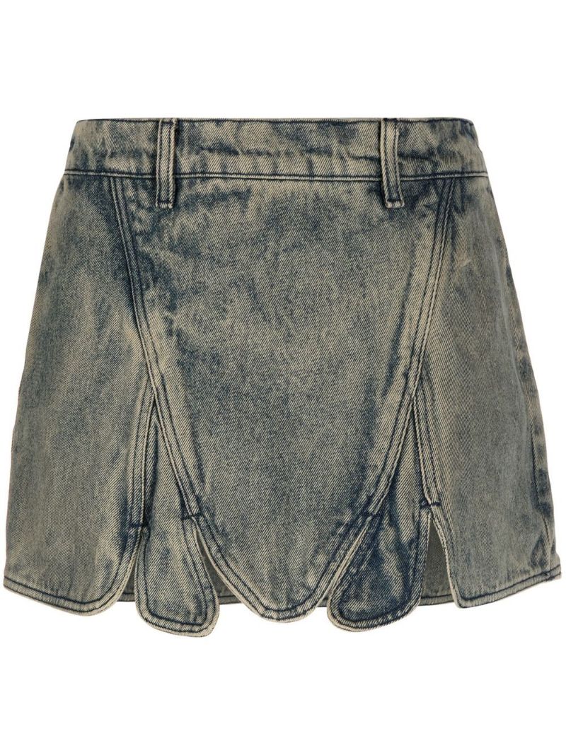 Neutral Tudor Denim Mini Skirt