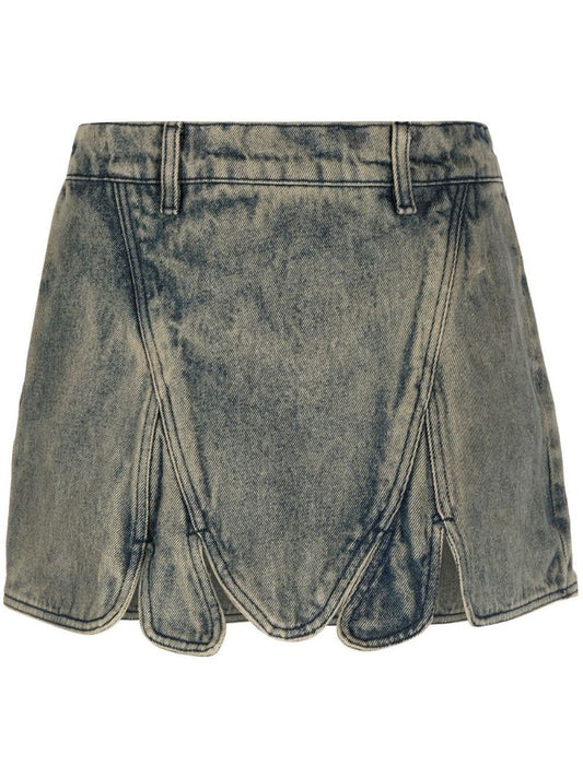 Neutral Tudor Denim Mini Skirt