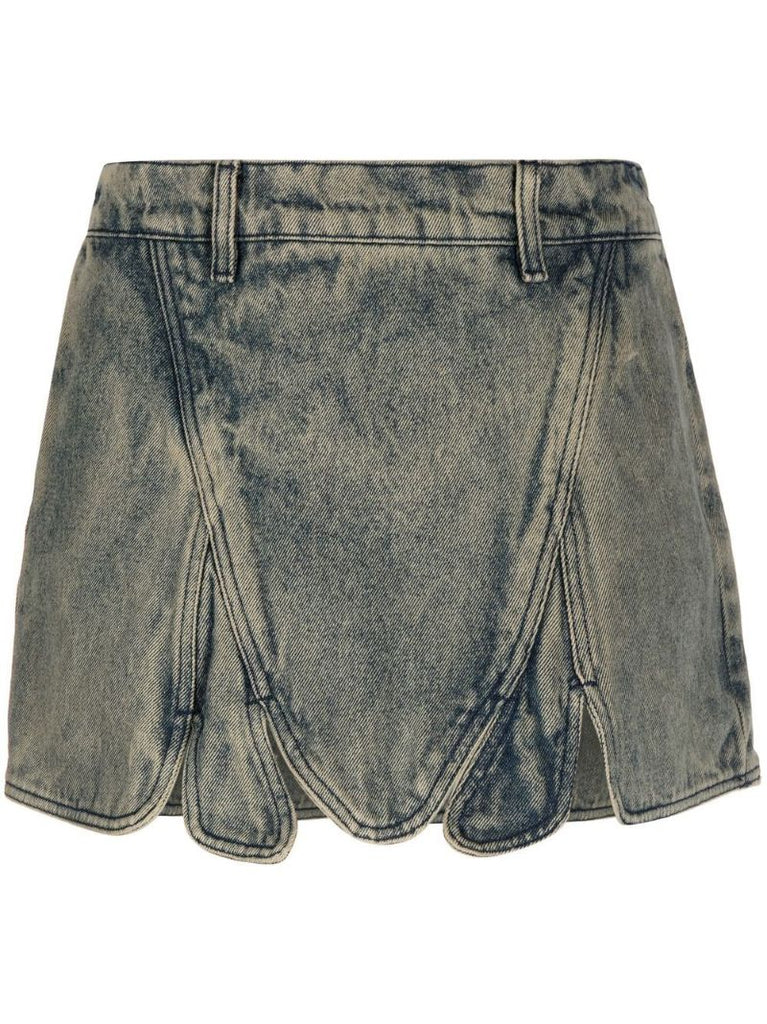 Neutral Tudor Denim Mini Skirt