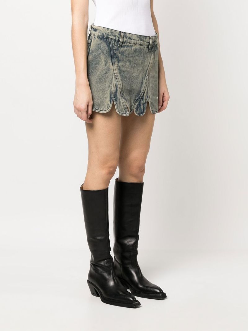 Neutral Tudor Denim Mini Skirt