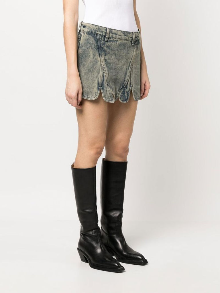 Neutral Tudor Denim Mini Skirt