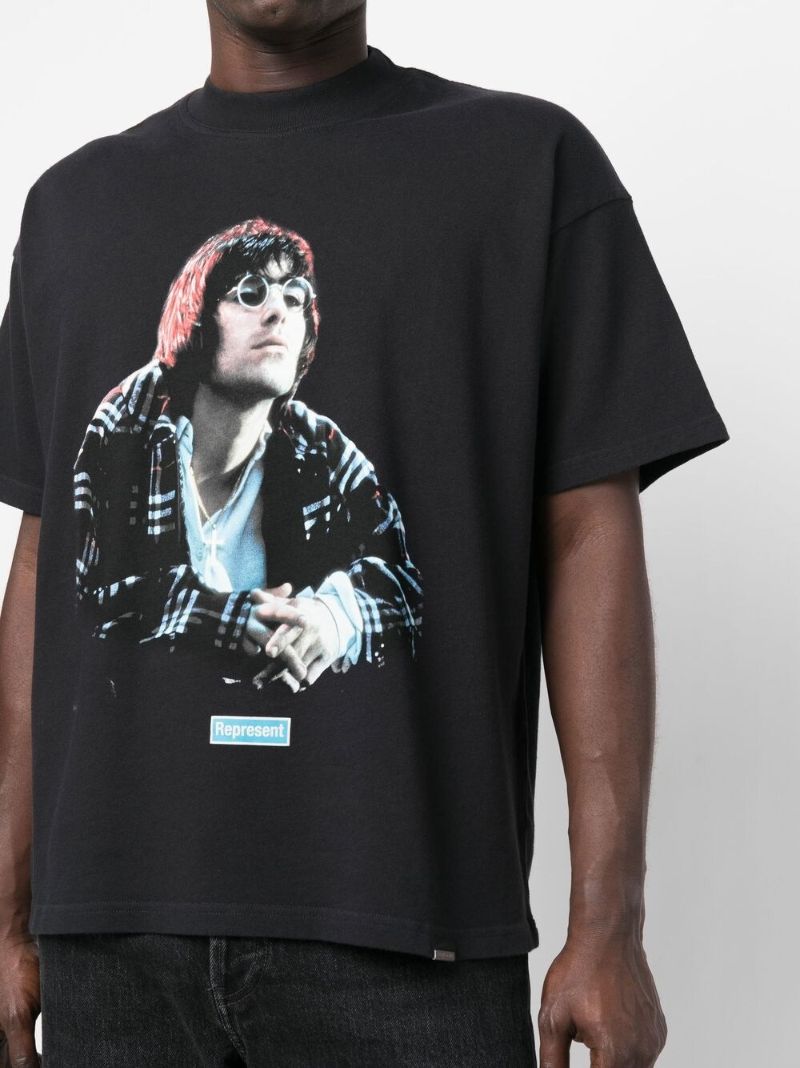 X Liam Gallagher Black Maine Road Printed T-shirt