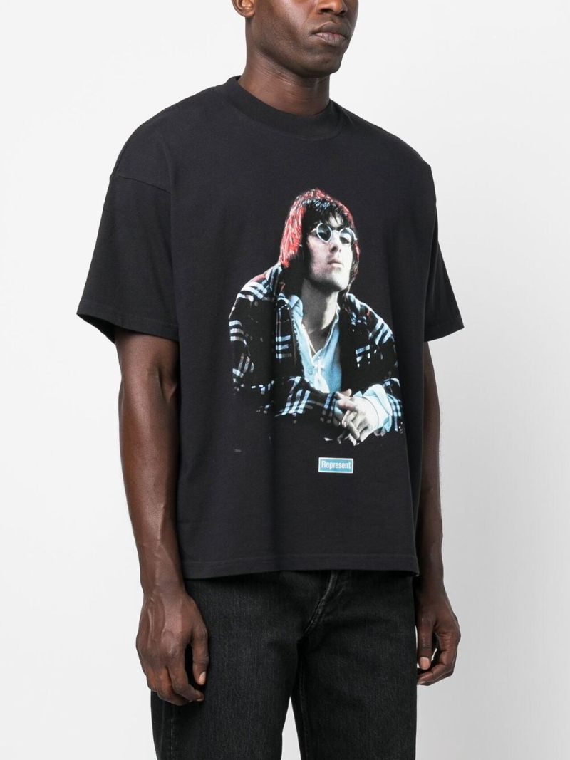 X Liam Gallagher Black Maine Road Printed T-shirt