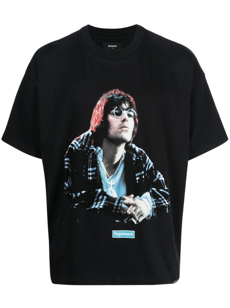 X Liam Gallagher Black Maine Road Printed T-shirt