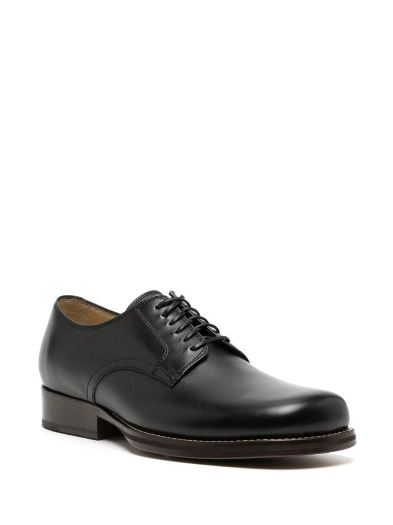 Black Leather Derby Shoes
