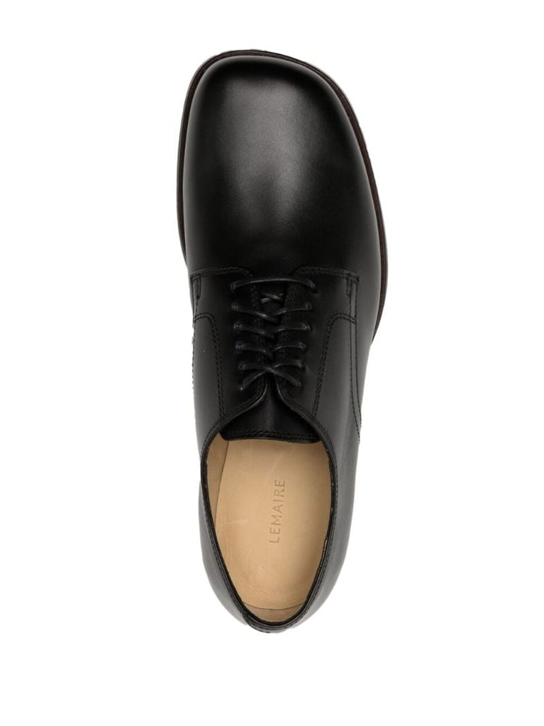 Black Leather Derby Shoes