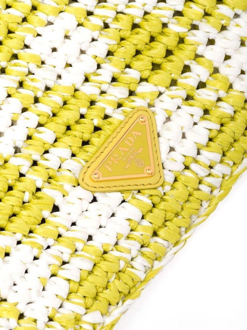 Yellow Houndstooth Crochet Shoulder Bag