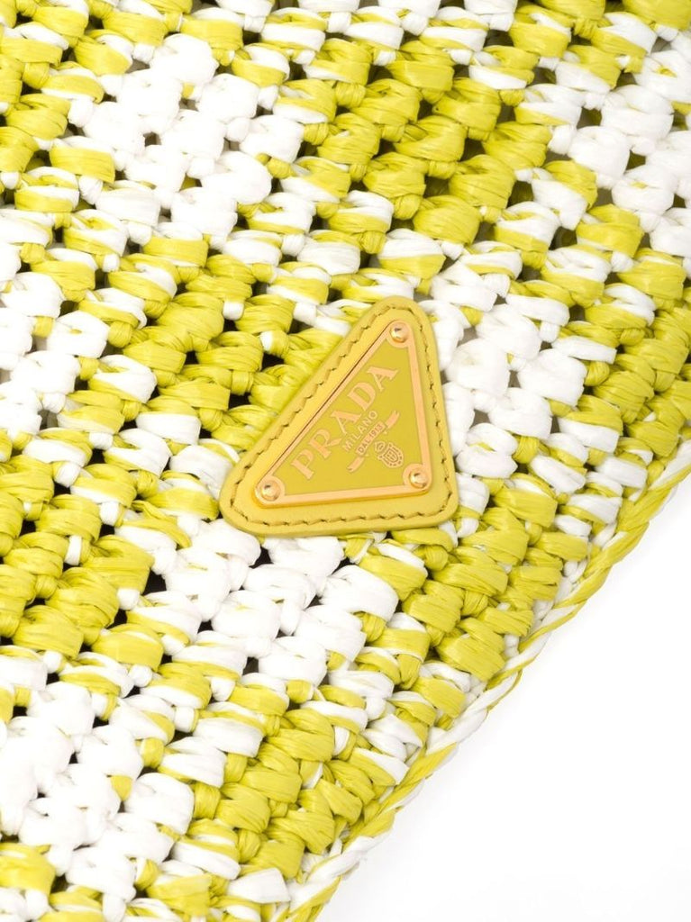 Yellow Houndstooth Crochet Shoulder Bag
