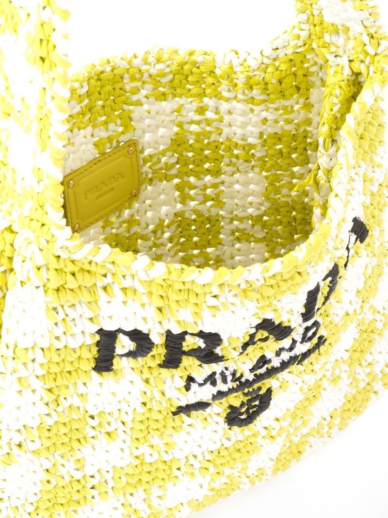 Yellow Houndstooth Crochet Shoulder Bag