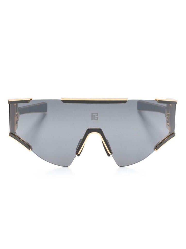 Black Fleche Rectangular Mask Sunglasses
