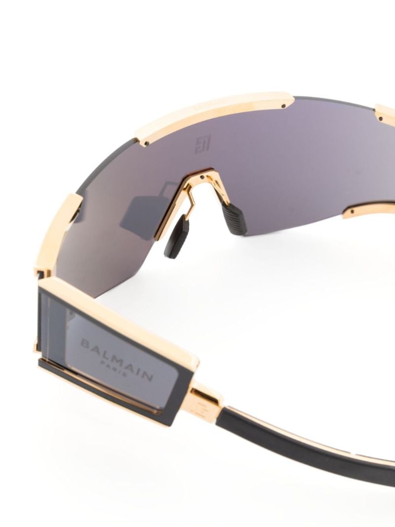 Black Fleche Rectangular Mask Sunglasses