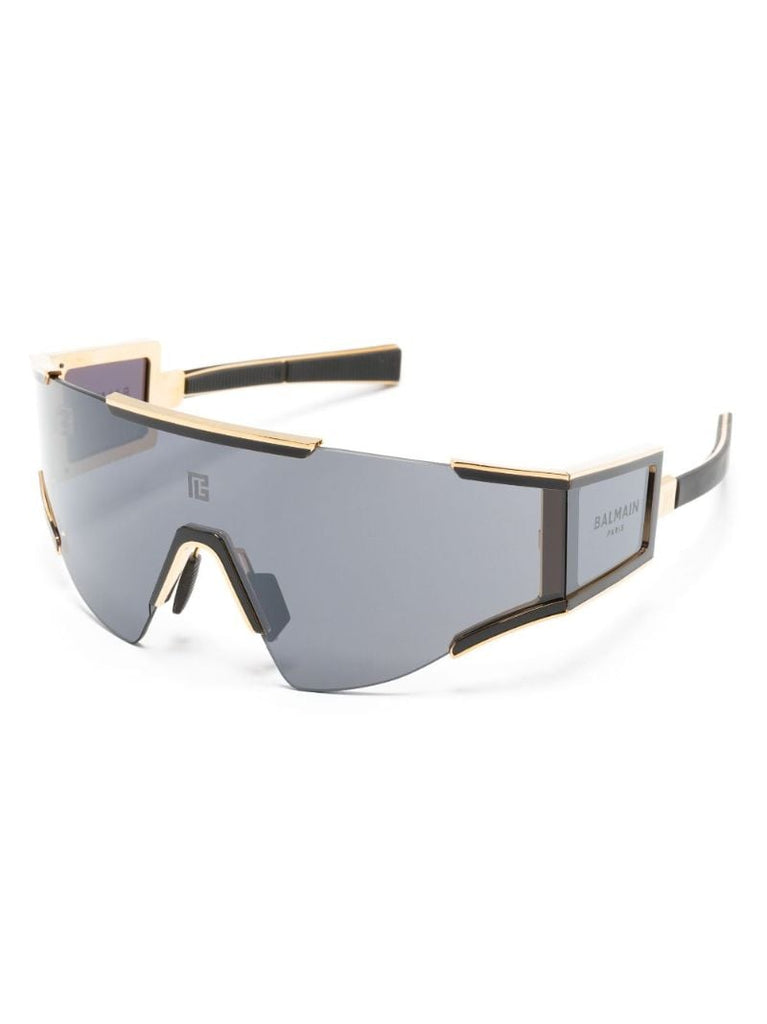 Black Fleche Rectangular Mask Sunglasses