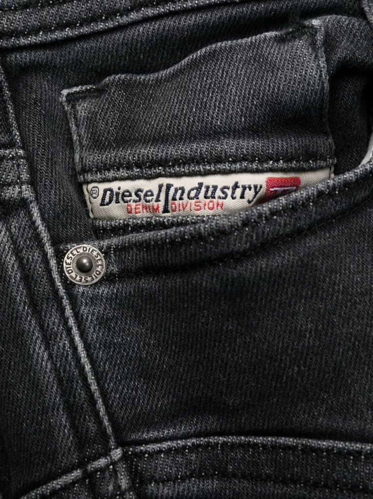 Black Low Rise Skinny Cargo Jeans