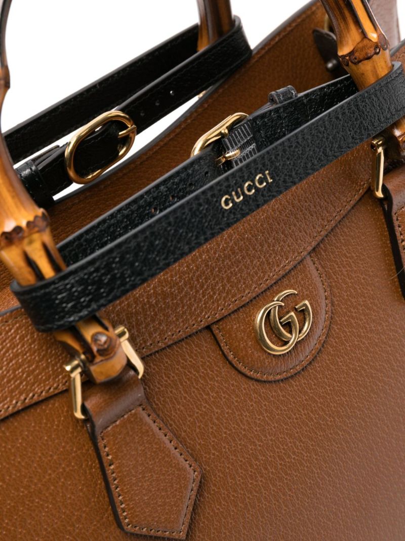 Brown Diana Medium Leather Tote Bag